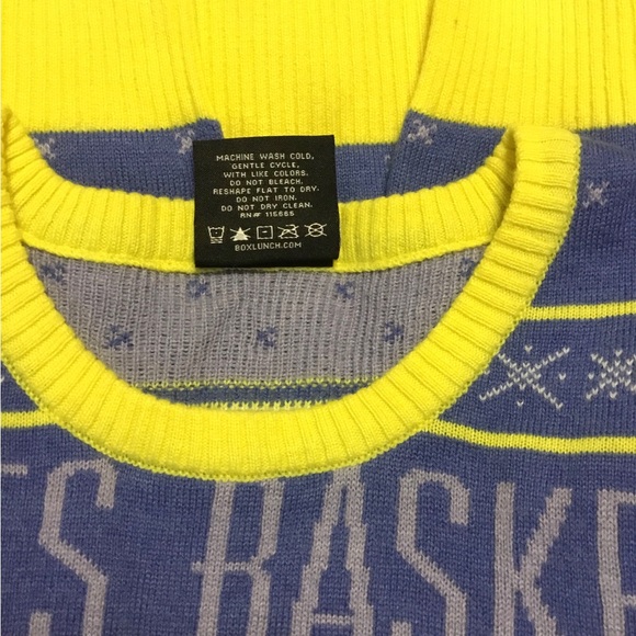 HP- BOX LUNCH ANIME MANGA FRUITS BASKET BLUE/YELLOW LONG SLEEVE SWEATER/SIZE L - Picture 7 of 8